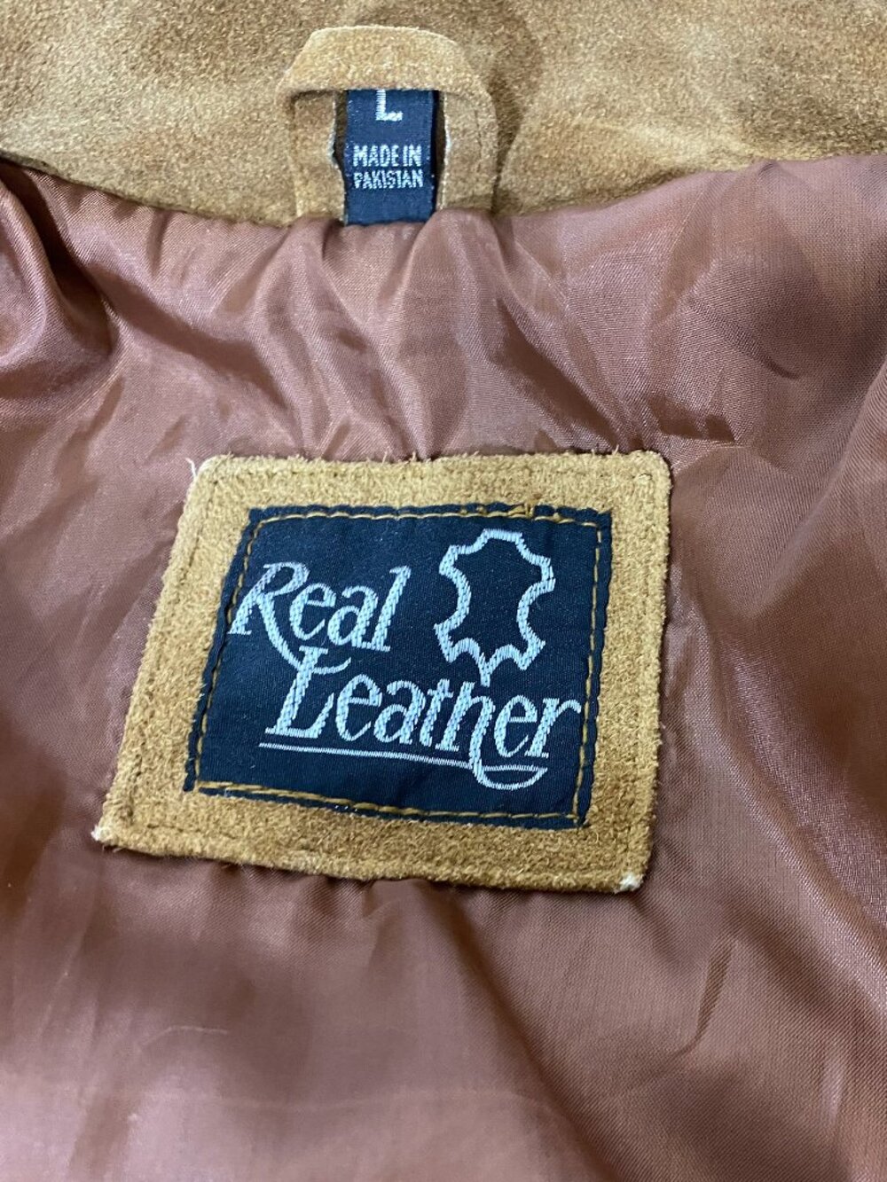 VINTAGE REAL LEATHER Brown Suede Fringe Jacket Western Festival Boho Hippie Sz L - Picture 5 of 13